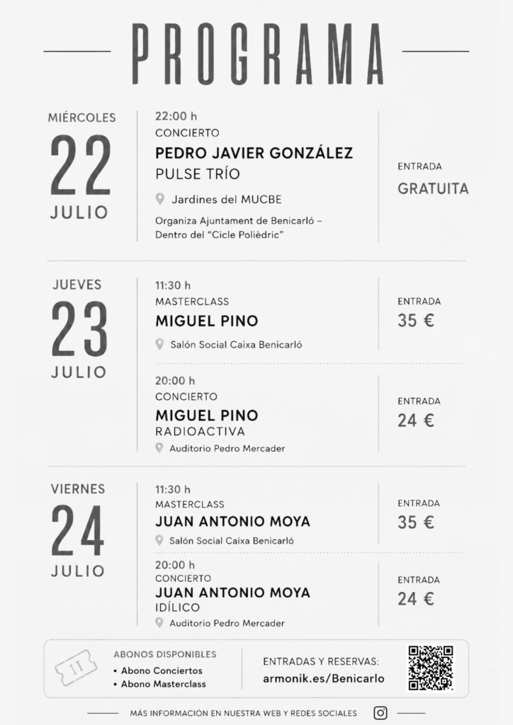 Programa Festival De Guitarra de Benicarló Armonik